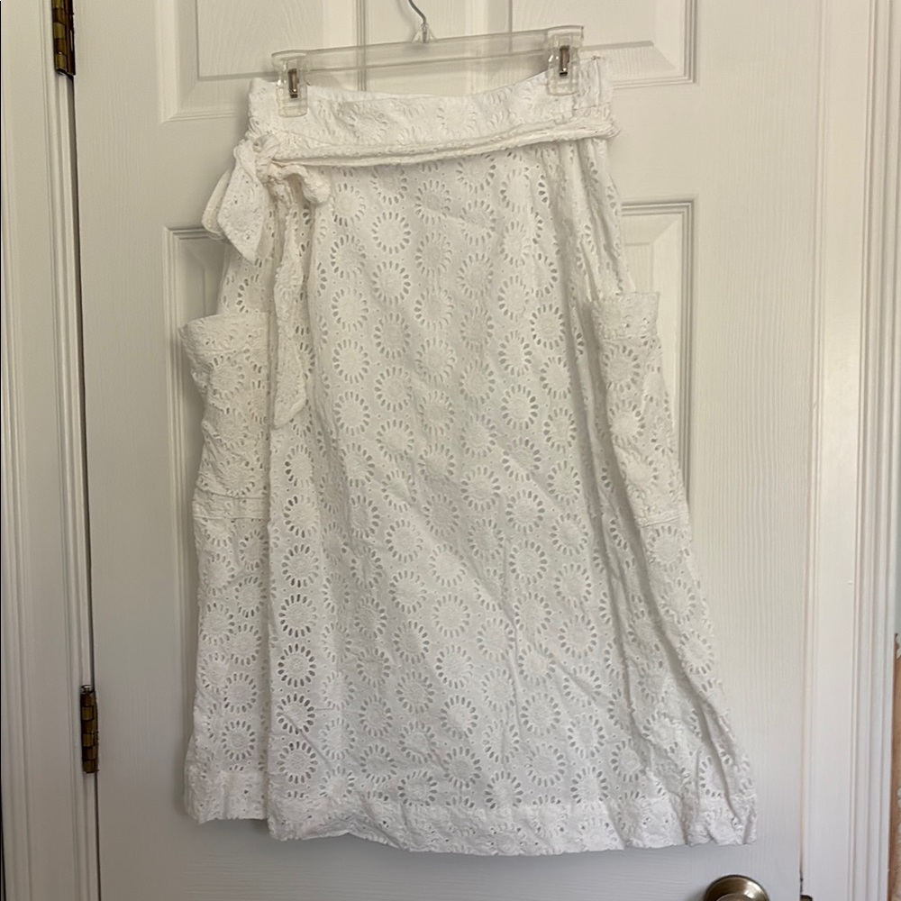Lilly Pulitzer White Eyelet Midi Skirt